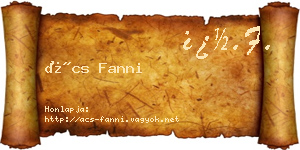 Ács Fanni névjegykártya