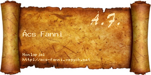 Ács Fanni névjegykártya