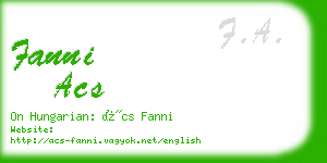 fanni acs business card